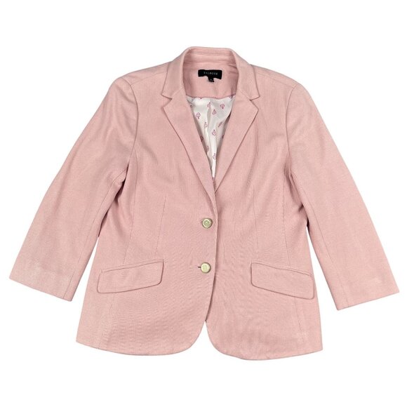 Talbots Womens Two Gold Button Pink Blush Career Blazer Sz 12 - Picture 1 of 7